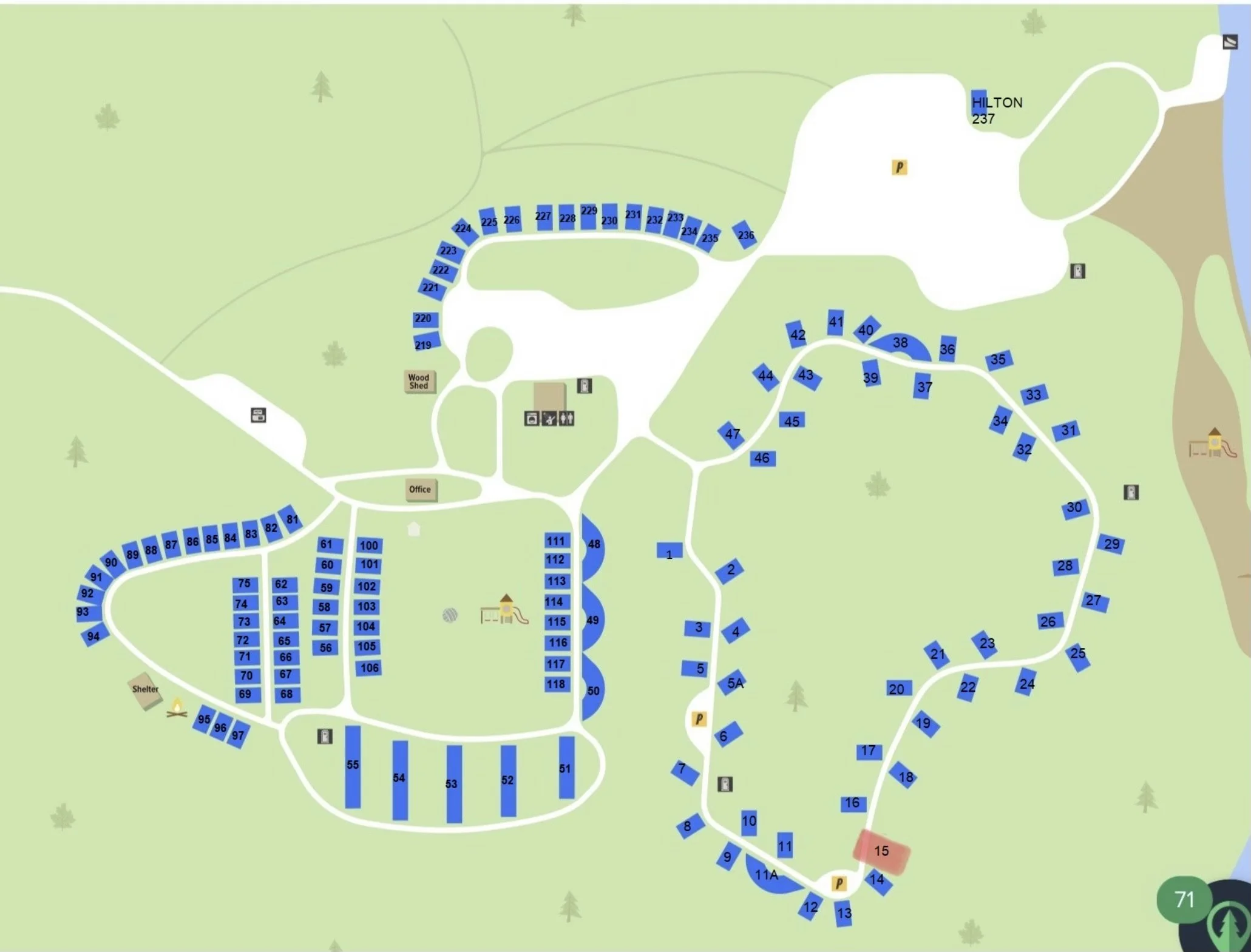 Cow Lake Campground site map